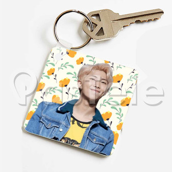 Rap Monster BTS Custom Personalized Art Keychain Key Ring Jewelry Necklaces Pendant Two Sides