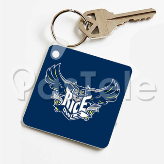 Rice Owls Custom Personalized Art Keychain Key Ring Jewelry Necklaces Pendant Two Sides
