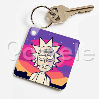 Rick Sanchez Rick and Morty Custom Personalized Art Keychain Key Ring Jewelry Necklaces Pendant Two Sides