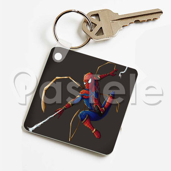 Spiderman Custom Personalized Art Keychain Key Ring Jewelry Necklaces Pendant Two Sides