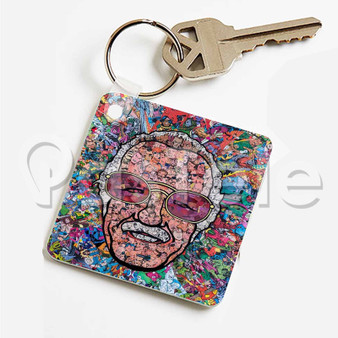Stan Lee Marvel The Avengers Custom Personalized Art Keychain Key Ring Jewelry Necklaces Pendant Two Sides