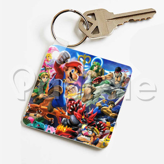 Super Smash Bros Custom Personalized Art Keychain Key Ring Jewelry Necklaces Pendant Two Sides