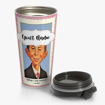 Pastele Alfred E Neuman Custom Personalized Name Stainless Steel Travel Mug