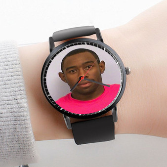 Pastele Tyler The Creator Mugshot Watch Custom Unisex Black Quartz Watch Premium Gift Box Watches
