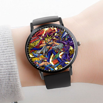 Pastele Yu Gi Oh Watch Custom Unisex Black Quartz Watch Premium Gift Box Watches