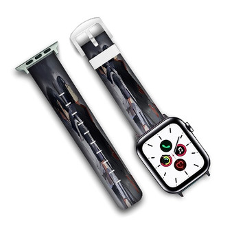 Pastele Uchiha Sasuke and Itachi Naruto Shippuden Custom Personalized Apple Watch Band Genuine Leather Watch Band Replacement 38mm 40mm 42mm 44mm