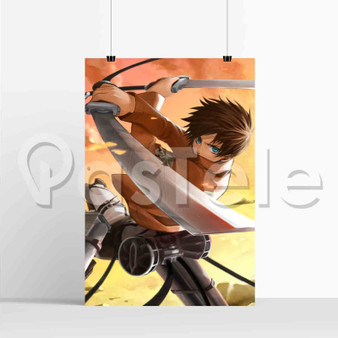 Eren Yeager Shingeki no Kyojin Silk Poster Print Wall Decor 20 x 13 Inch 24 x 36 Inch