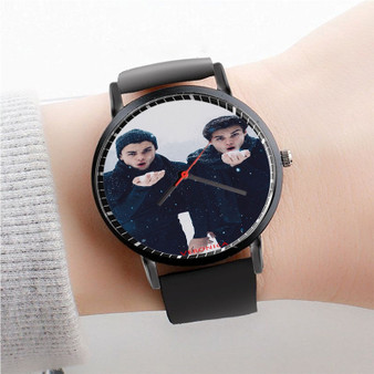 Pastele Dolan Twins Watch Art Custom New Unisex Black Quartz Watch Premium Gift Box Watches