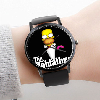 Pastele Homer Simpson Godfather Watch Custom Unisex Black Quartz Watch Premium Gift Box Watches