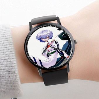 Pastele Rei Ayanami Neon Genesis Evangelion Anime Watch Custom Unisex Black Quartz Watch Premium Gift Box Watches