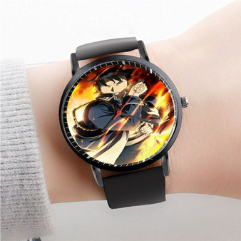 Pastele Roy Mustang Fullmetal Alchemist Brotherhood Watch Custom Unisex Black Quartz Watch Premium Gift Box Watches