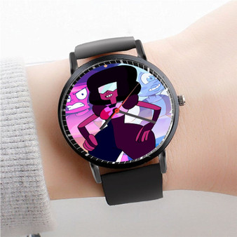 Pastele Steven Universe Garnet Watch Custom Unisex Black Quartz Watch Premium Gift Box Watches