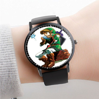 Pastele The Legend of Zelda Ocarina of Time Link Watch Custom Unisex Black Quartz Watch Premium Gift Box Watches