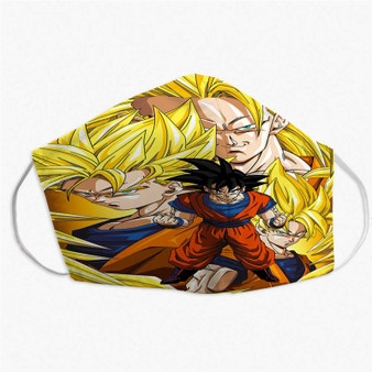 Pastele Goku Super Saiyan Transformation Dragon Ball Custom Fabric Face Mask Polyester Two Layers Cloth Washable Non-Surgical Protective Face Mask