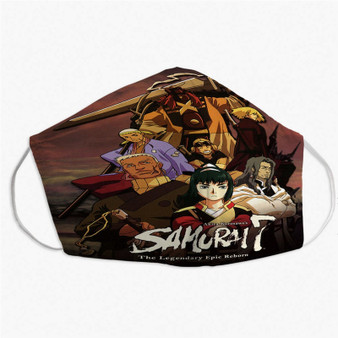 Pastele Samurai 7 Custom Fabric Face Mask Polyester Two Layers Cloth Washable Non-Surgical Protective Face Mask