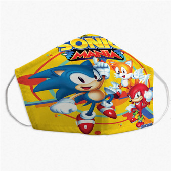 Pastele Sonic Mania Custom Fabric Face Mask Polyester Two Layers Cloth Washable Non-Surgical Protective Face Mask