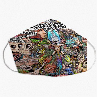 Pastele Sticky Fingers Art Custom Fabric Face Mask Polyester Two Layers Cloth Washable Non-Surgical Protective Face Mask