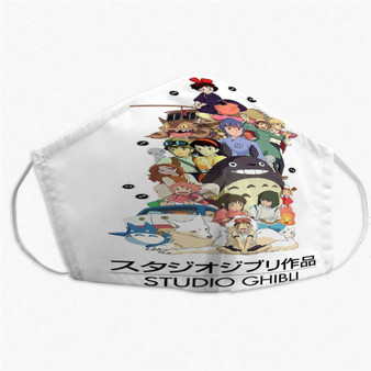Pastele Studio Ghibli Custom Fabric Face Mask Polyester Two Layers Cloth Washable Non-Surgical Protective Face Mask