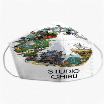 Pastele Studio Ghibli Tribute Custom Fabric Face Mask Polyester Two Layers Cloth Washable Non-Surgical Protective Face Mask