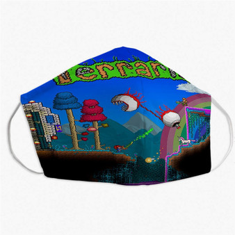 Pastele Terraria Art Custom Fabric Face Mask Polyester Two Layers Cloth Washable Non-Surgical Protective Face Mask
