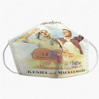 Pastele The Adventures of Kesha and Macklemore Custom Fabric Face Mask Polyester Two Layers Cloth Washable Non-Surgical Protective Face Mask