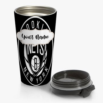 Pastele Brooklyn Nets NBA Custom Personalized Name Steinless Steel Travel Mug