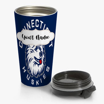 Pastele Connecticut Huskies Custom Personalized Name Steinless Steel Travel Mug