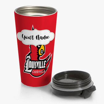 Pastele Louisville Cardinals Custom Personalized Name Steinless Steel Travel Mug