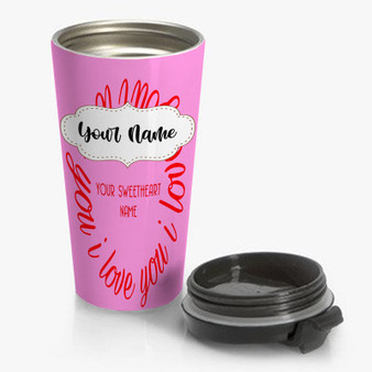 Pastele Love Sweetheart Custom Personalized Name Steinless Steel Travel Mug