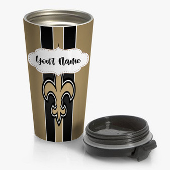 Pastele New Orleans Saints NFL Custom Personalized Name Steinless Steel Travel Mug
