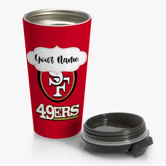 Pastele San Francisco 49ers NFL Art Custom Personalized Name Steinless Steel Travel Mug