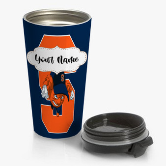 Pastele Syracuse Orange Custom Personalized Name Steinless Steel Travel Mug