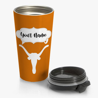 Pastele Texas Longhorns Custom Personalized Name Steinless Steel Travel Mug
