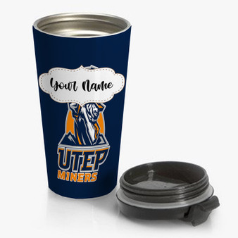 Pastele UTEP Miners Custom Personalized Name Steinless Steel Travel Mug