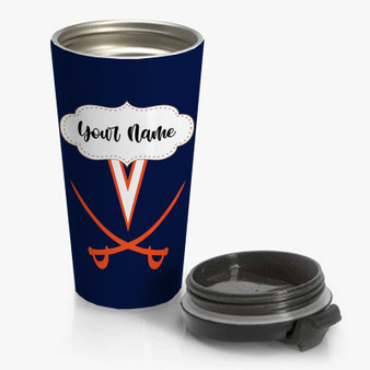 Pastele Virginia Cavaliers Art Custom Personalized Name Steinless Steel Travel Mug