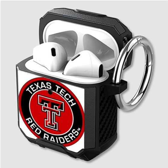 Pastele Texas Tech Red Raiders Custom Personalized Airpods Case Shockproof Cover The Best Smart Protective Cover With Ring AirPods Gen 1 2 3 Pro Black Pink Colors