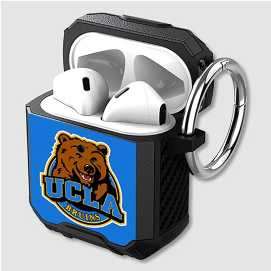 Pastele UCLA Bruins Custom Personalized Airpods Case Shockproof Cover The Best Smart Protective Cover With Ring AirPods Gen 1 2 3 Pro Black Pink Colors