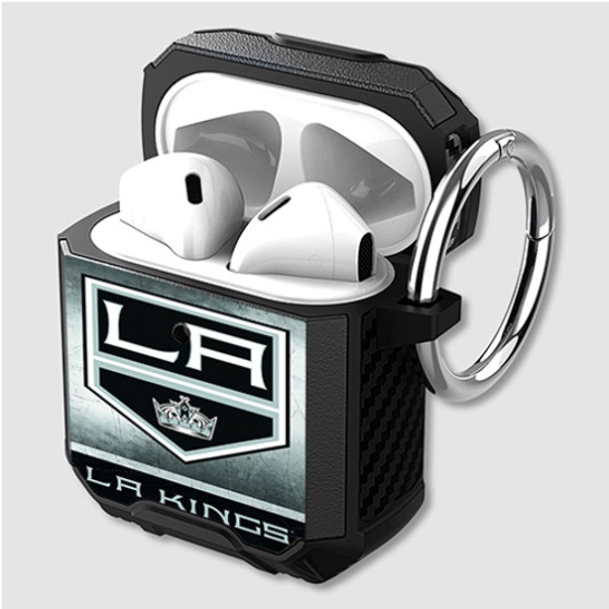 Pastele LA Kings NHL Custom Personalized Airpods Case Shockproof Cover New The Best Smart Protective Cover With Ring AirPods Gen 1 2 3 Pro Black Pink Colors