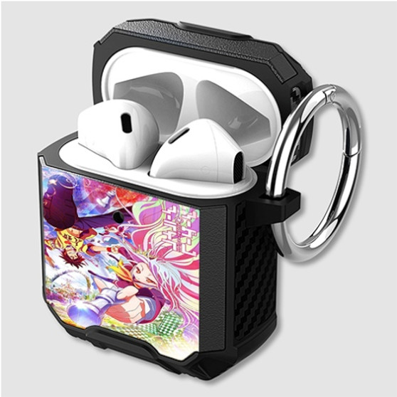 Pastele No Game No Life Shiro Custom Personalized Airpods Case Shockproof Cover The Best Smart Protective Cover With Ring AirPods Gen 1 2 3 Pro Black Pink Colors