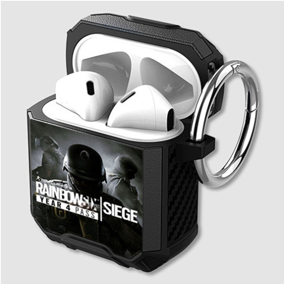 Pastele Rainbow Six Siege Custom Personalized Airpods Case Shockproof Cover The Best Smart Protective Cover With Ring AirPods Gen 1 2 3 Pro Black Pink Colors