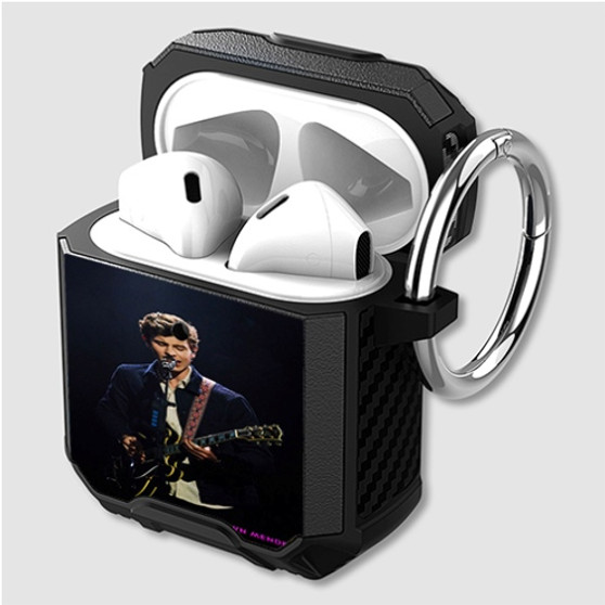 Pastele Shawn Mendes Art Custom Personalized Airpods Case Shockproof Cover The Best Smart Protective Cover With Ring AirPods Gen 1 2 3 Pro Black Pink Colors