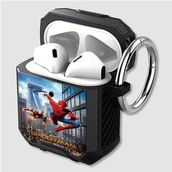 Pastele Spider Man Homecoming Custom Personalized Airpods Case Shockproof Cover The Best Smart Protective Cover With Ring AirPods Gen 1 2 3 Pro Black Pink Colors