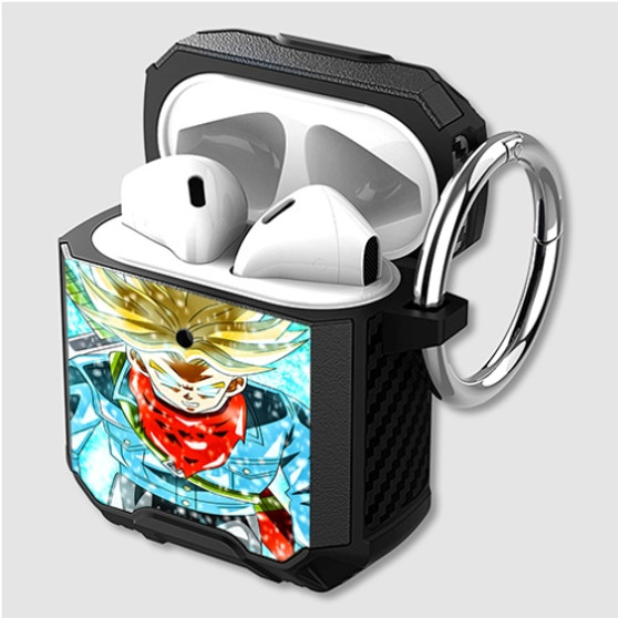 Pastele Trunks Super Saiyan Dragon Ball Super Custom Personalized Airpods Case Shockproof Cover New The Best Smart Protective Cover With Ring AirPods Gen 1 2 3 Pro Black Pink Colors
