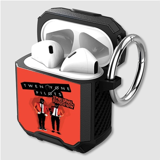 Pastele Twenty One Pilots Emotional Roadshow Custom Personalized Airpods Case Shockproof Cover The Best Smart Protective Cover With Ring AirPods Gen 1 2 3 Pro Black Pink Colors