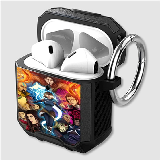 Pastele Avatar The Legend of Korra Anime Custom Personalized Airpods Case Shockproof Cover The Best Smart Protective Cover With Ring AirPods Gen 1 2 3 Pro Black Pink Colors