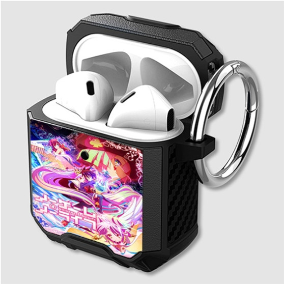 Pastele No Game No Life Custom Personalized Airpods Case Shockproof Cover The Best Smart Protective Cover With Ring AirPods Gen 1 2 3 Pro Black Pink Colors
