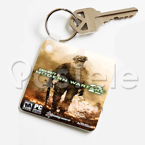 Call of Duty Modern Warfare 2 Custom Keychain Key Ring Jewelry Necklaces Pendant Two Sides