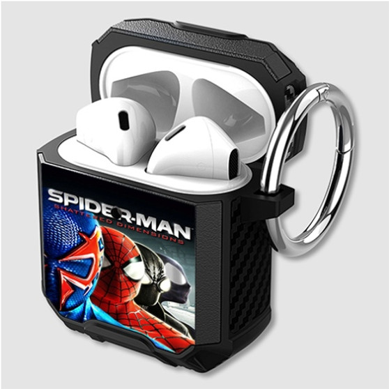 Pastele Spider Man Shattered Dimensions Custom Personalized Airpods Case Shockproof Cover The Best Smart Protective Cover With Ring AirPods Gen 1 2 3 Pro Black Pink Colors