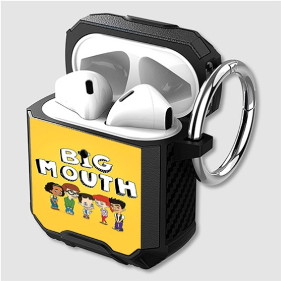 Pastele Big Mouth Custom Personalized Airpods Case Shockproof Cover Newest The Best Smart Protective Cover With Ring AirPods Gen 1 2 3 Pro Black Pink Colors