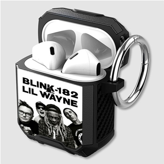 Pastele Blink 182 and Lil Wayne Custom Personalized Airpods Case Shockproof Cover The Best Smart Protective Cover With Ring AirPods Gen 1 2 3 Pro Black Pink Colors